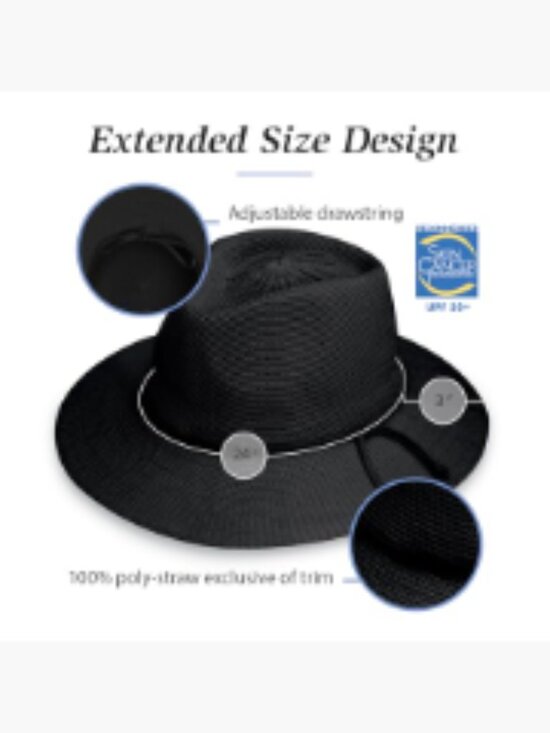 UPF 50+ UV Protection Wide Brim Packable Adjustable Sun Hat Fedora